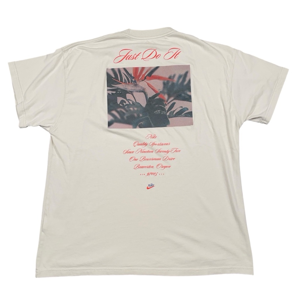 Nike Bowerman Just Do It T Shirt Mens L Beige Embroidered Graphic Tee